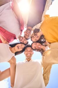 vertical group of young cheerful multiracial frien 2025 01 08 04 33 12 utc